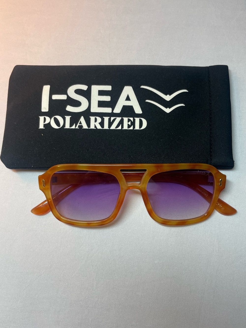 I-SEA Women's Amber Tortoise Sunglasses with Purple Gradient Polarized Lenses